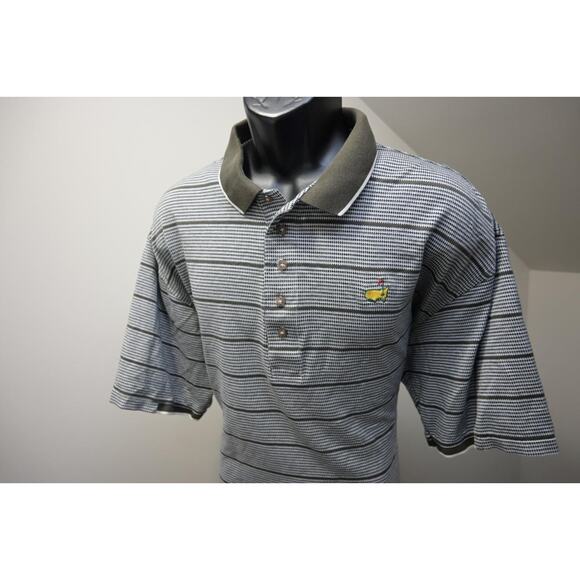 Vintage 90's Masters Byron Nelson Augusta National Striped Golf Polo Mens XL - Picture 2 of 7